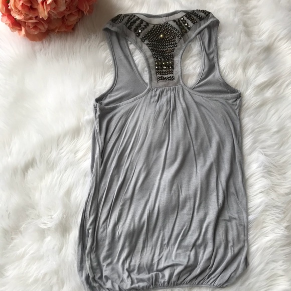 Grey Studded Back Tank Top Small - Picture 5 of 8